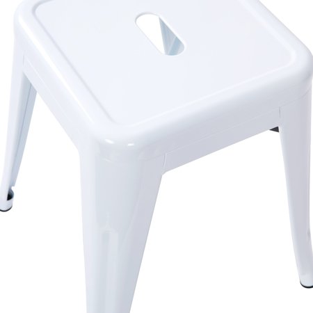Flash Furniture 18 Inch White Metal Stool, 4PK ET-BT3503-18-WH-GG